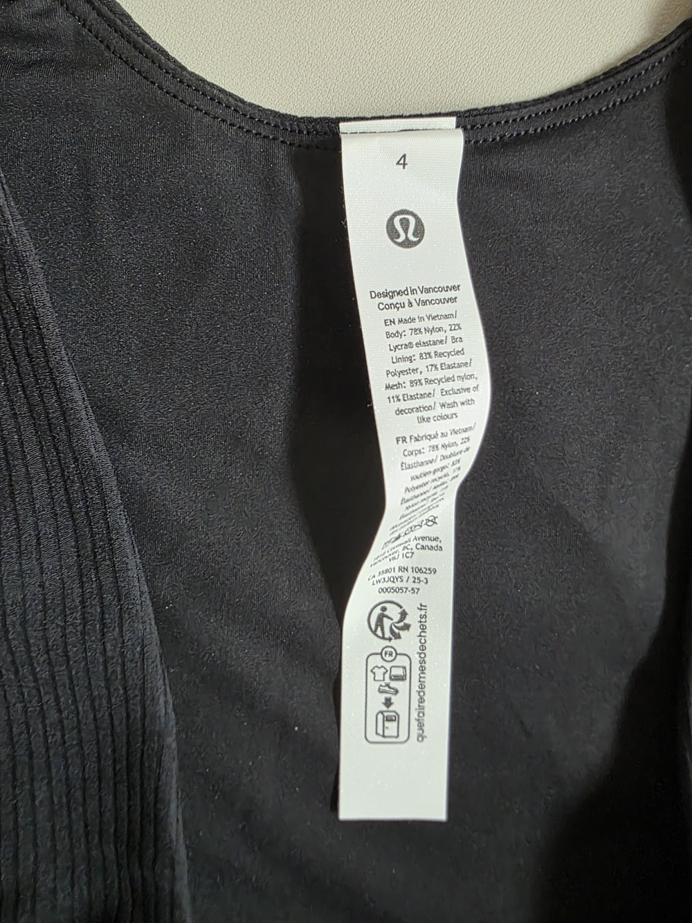 Lululemon All It Takes Ribbed Nulu V-Neck Long Sleeve Top Built In Bra - Black 4 - Picture 2 of 10